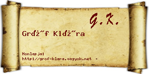 Gróf Klára névjegykártya
